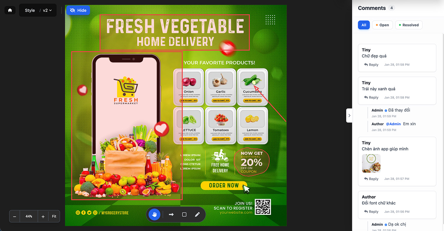 Giao diện ứng dụng